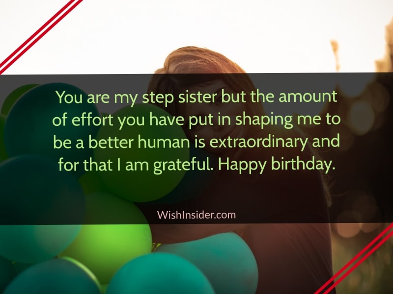 birthday message for step sister