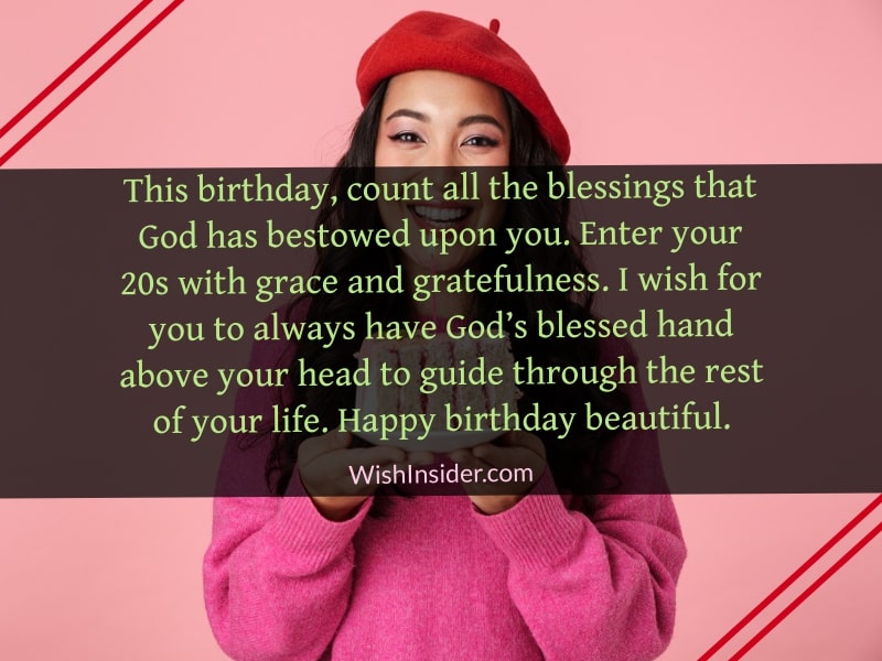 Happy 20th Birthday Messages for Beautiful Girl