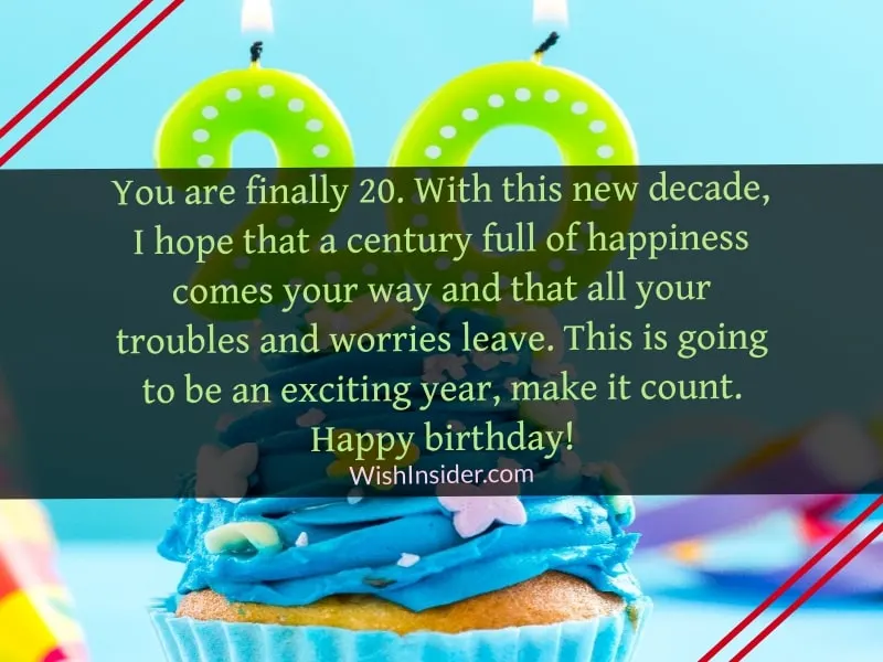 happy 20th birthday sayings