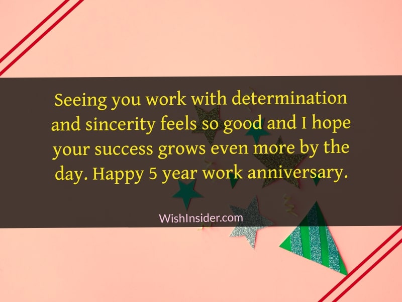 5 year work anniversary quotes