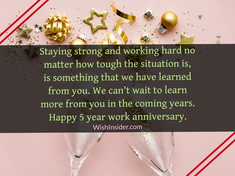 happy 5 year work anniversary quotes