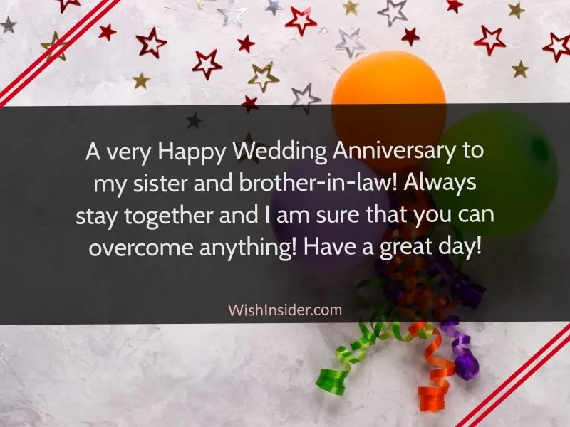 anniversary wishes for sister and brother in law 
