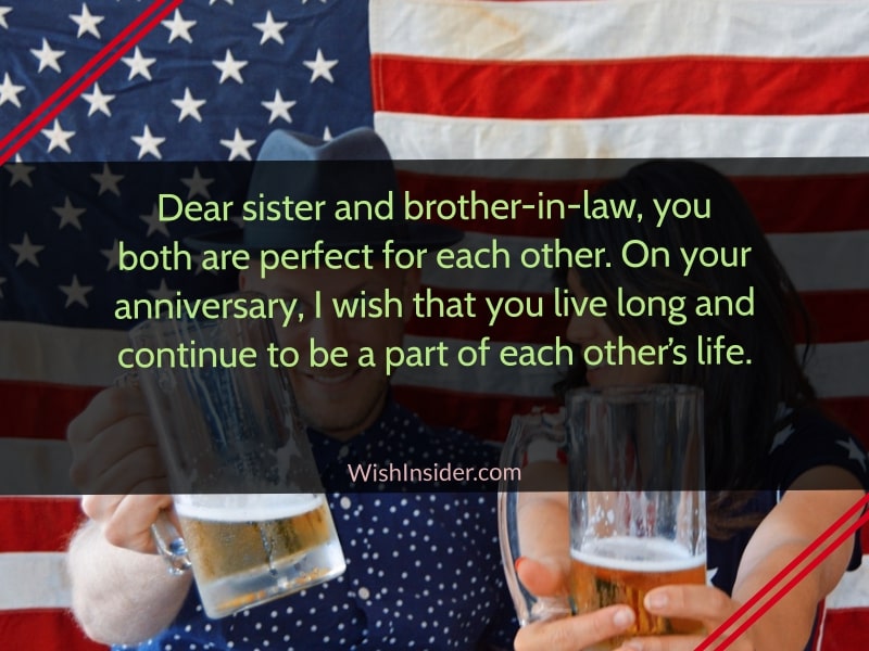 Happy Anniversary sister and brother in law quotes
