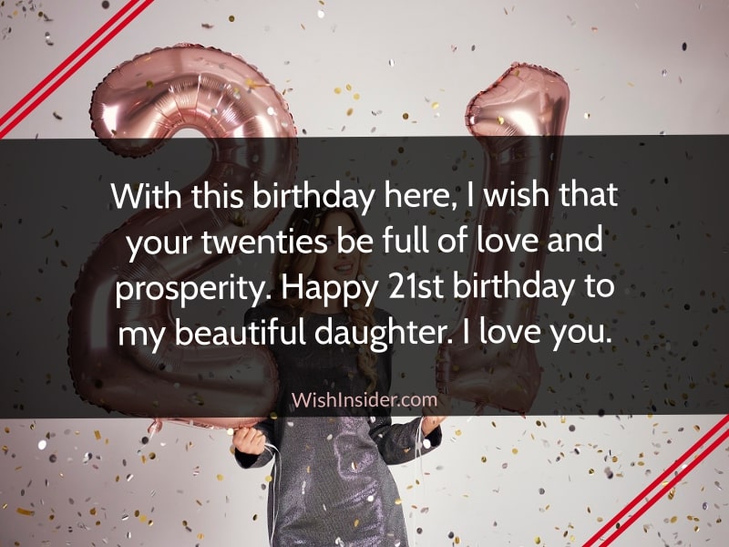 Happy 21st Birthday Wishes for Daughter