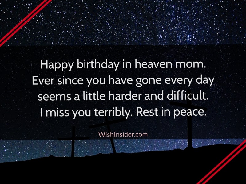 happy birthday mom in heaven message