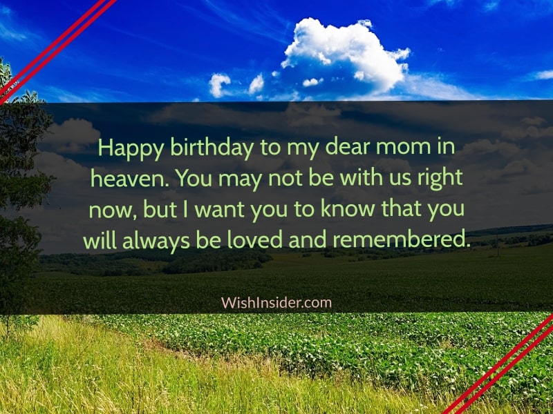 Happy birthday wishes to my dear mom in heaven