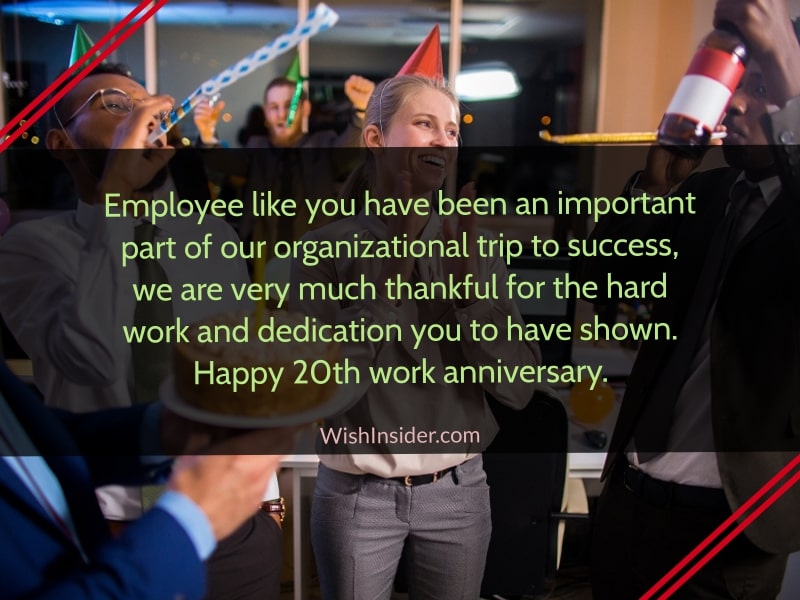 happy working 20th anniversary Quotes