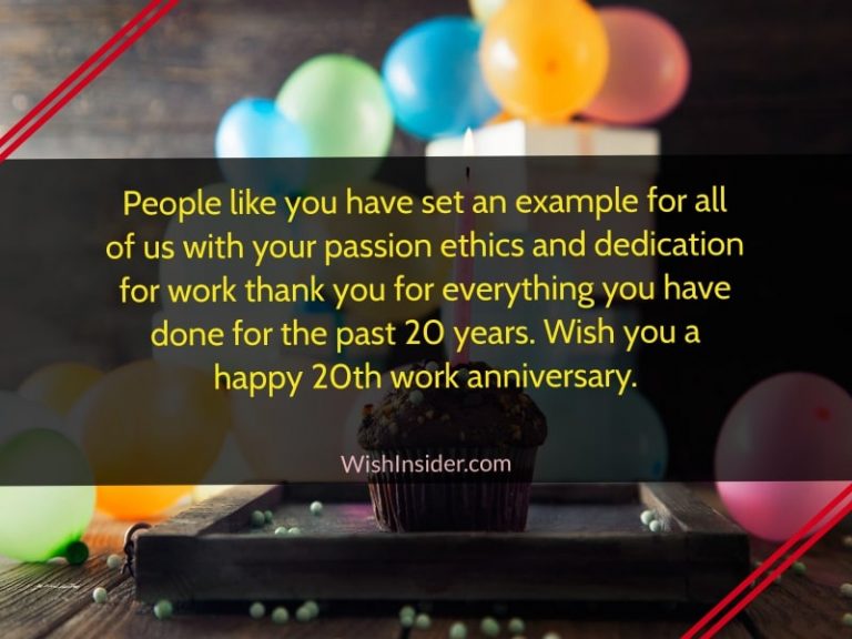 20th Year Work Anniversary Messages