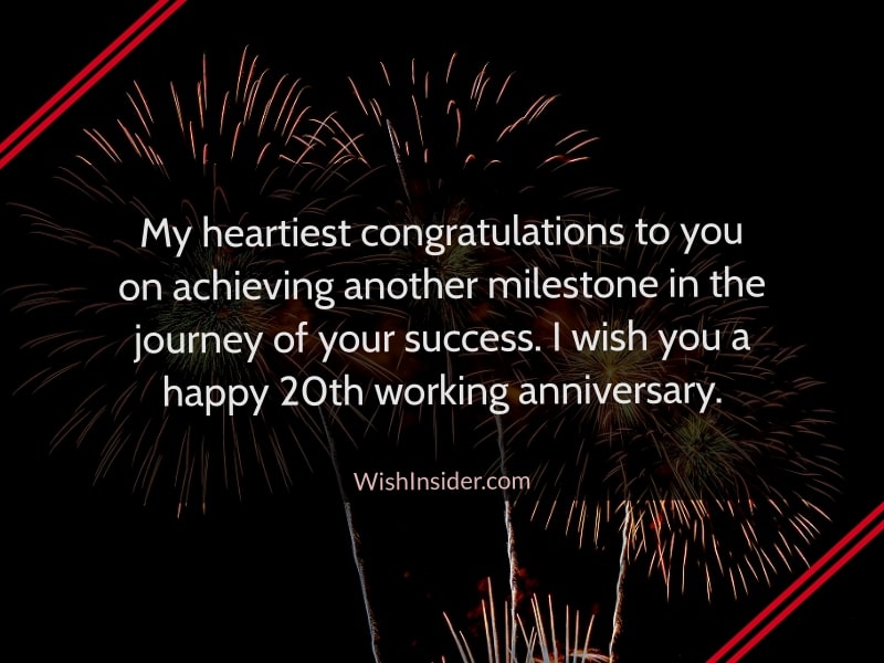 20 Years Work Anniversary Wishes